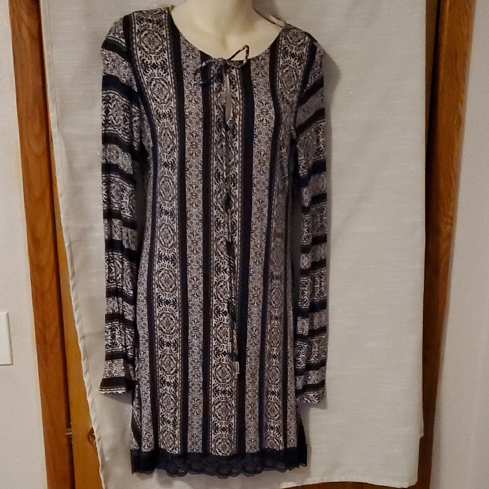 Navy print dress